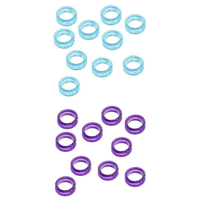 20pcs Tijeras de Peluquería Jinwen Empuñaduras de Anillos de Dedo 2.2cm Caucho Blando