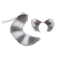 thumbnail image 2 of Gatos Orejas Cola grande Hugo Cosplay Vestir Accesorios Juguetes Disfraz Sombreros Carnaval Gris, 2 of 8