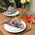 thumbnail image 3 of Napkin Satin Napkin 20*20Inchx6 Kitchen Towel Dinner Plate Towel Decorative Towel Napkin Tea Towel Suitable For Kitchen Table Pretty Rainbow Cat, 3 of 8