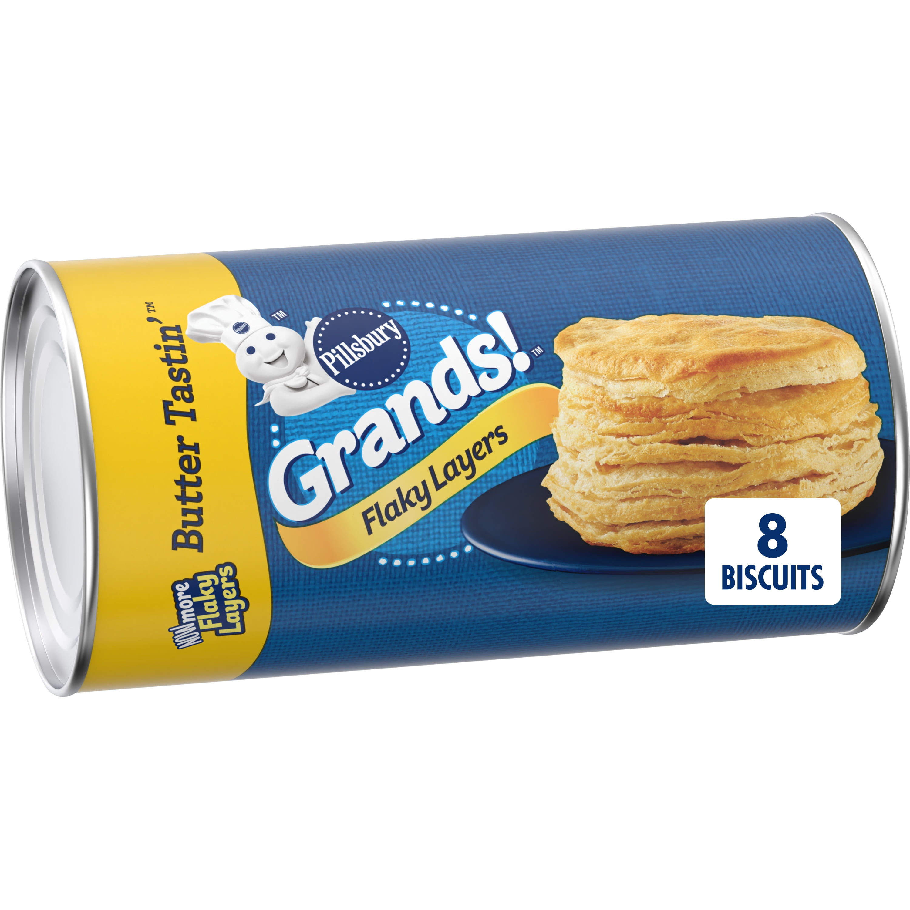 Pillsbury Grands! Flaky Layers Butter Tastin' Biscuit Dough, Easter Baking, 8 Ct, 16.3 oz
