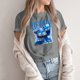 thumbnail image 3 of Pop cazadora para niña Demo-n Hunters Round-Neck Printed Anime Trio Poster T Shirt （Gray）, 3 of 3