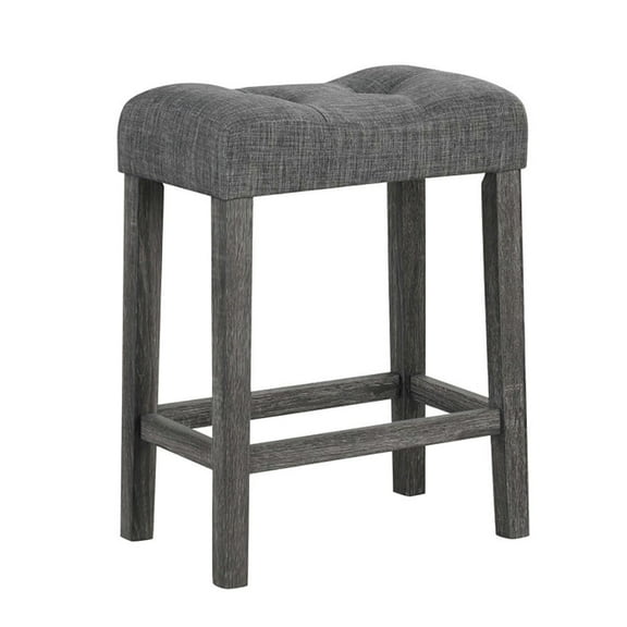 Kadyn Barstools, Countertop Bar Chairs,Bar Stools,24 Inch Set of 2 Saddle Bar Stools with Padded Seat-Gray