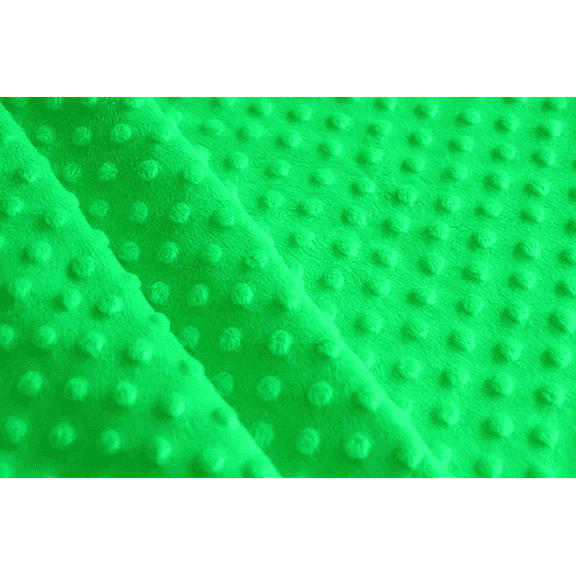 Burlap Fabrics Minky Dot Fabric Lime - 58 to 60 Inch Wide 400 GSM Plush Sold by the Yard