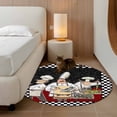 thumbnail image 2 of Round Rugs 3.3 Ft, Chef Non Slip Area Rugs for Kitchen Bedroom Entryway, Cartoon Cute Watercolor Cooking Black Plaid Washable Carpet Runner Rug Floor Mats for Bedroom Home Decor, 2 of 8