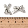 thumbnail image 3 of 100 pc Rack Plating Alloy Beads Cadmium Free & Nickel Free & Lead Free Bowknot Platinum 11x17.5x4mm Hole: 1.8mm, 3 of 3