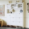 thumbnail image 2 of Furvclv Hall Tree With 3 Flip Drawers 4 Hanging Hooks Open Storage Platform Entryway Hall Tree For Hallway Contemporary Shoe Cabinet, 2 of 9