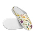 thumbnail image 3 of Daiia Vegetable Print Women’s Fuzzy Slippers Memory Foam Lightweight House Shoes Cozy Loafer Flannel House Shoes-42/43, 3 of 7