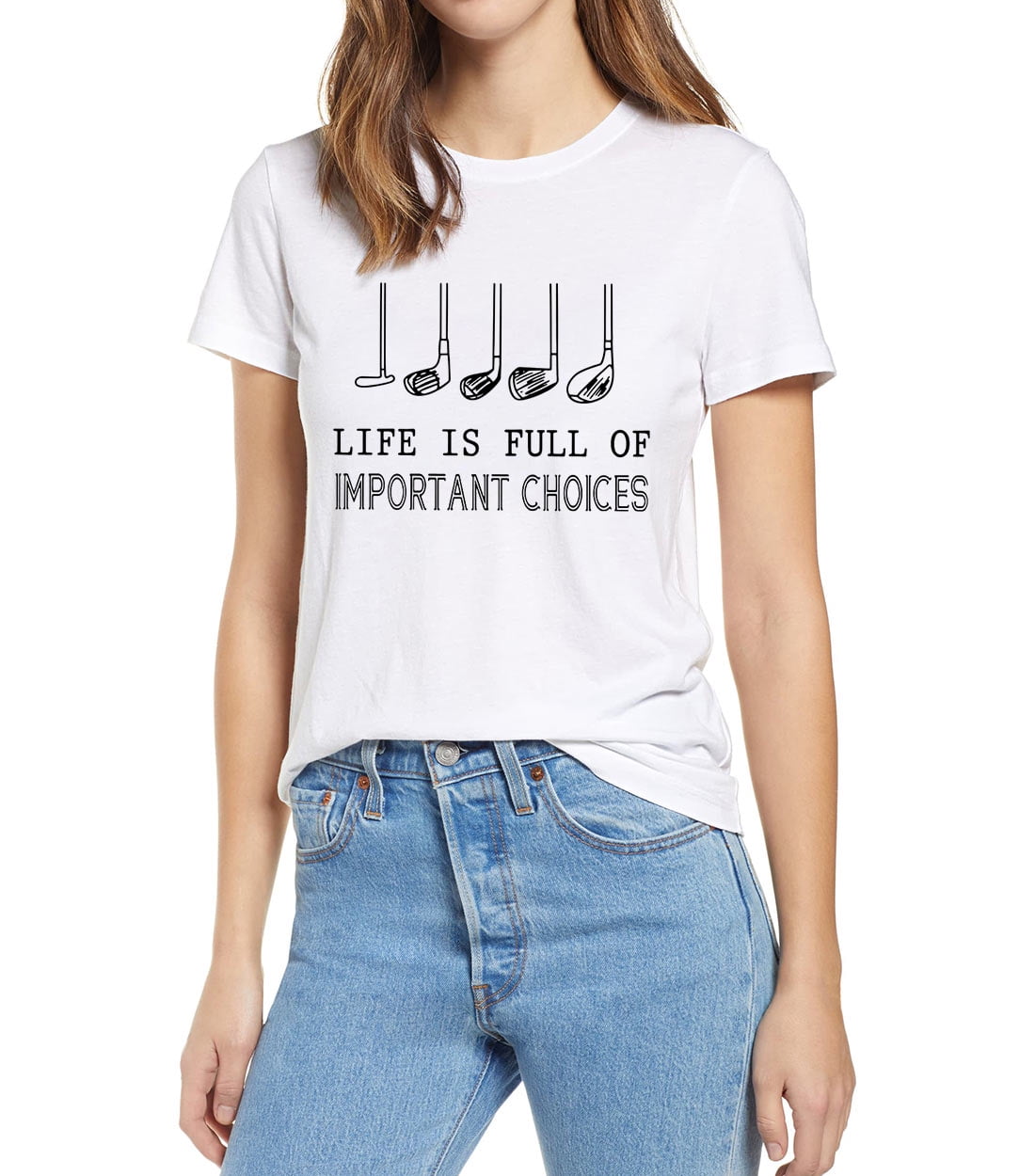 Golf Clubs Women's Cotton T-Shirt 