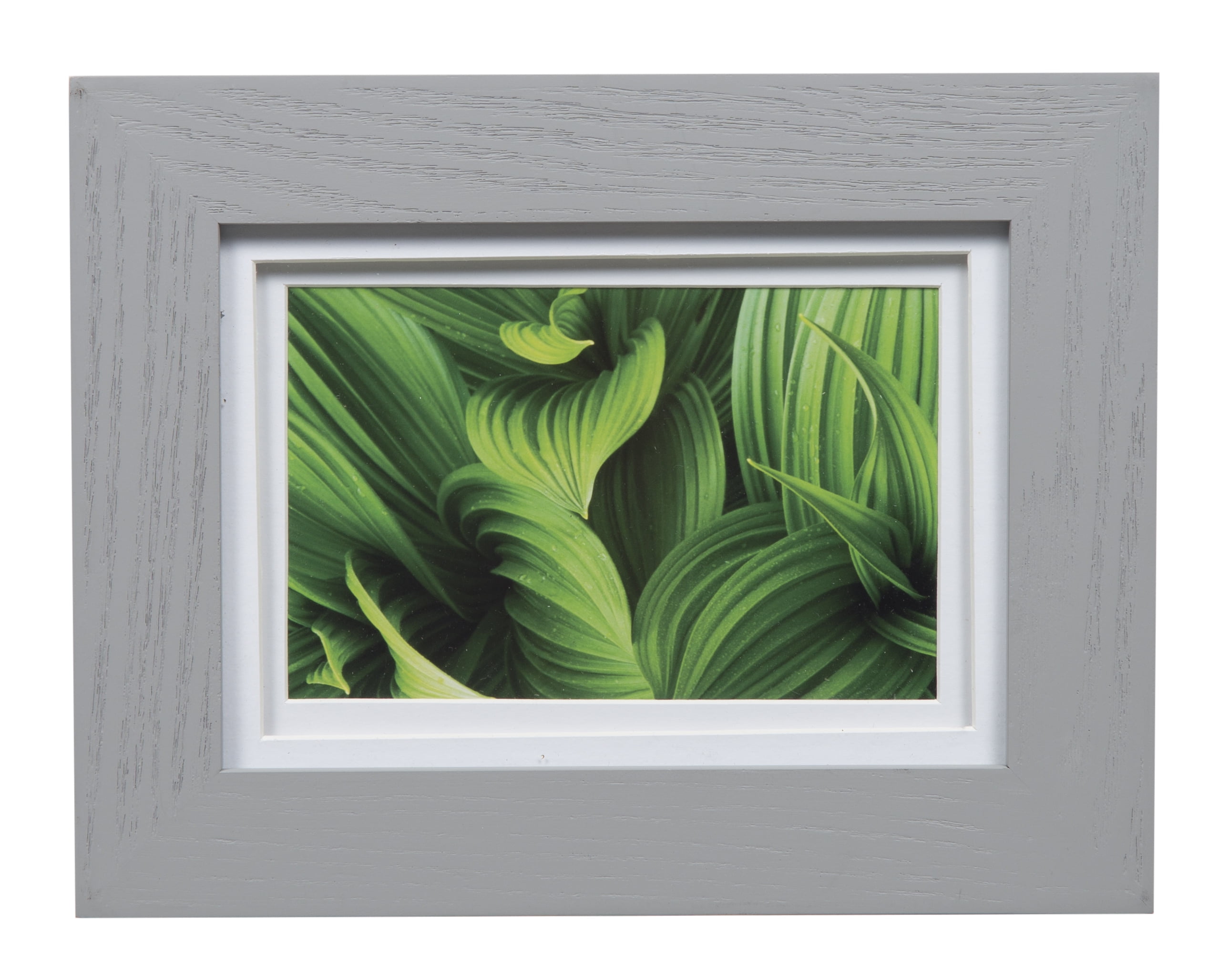 Gallery Solutions 5x7 Flat Grey Tabletop or Wall Frame with Double