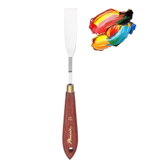 Pack of 1 Palette Knife No.22, 7" Long with Stainless Steel Flexible Spatula Pallet Knife and Wood Handle for Scraping, Mixing, Oil Acrylic Painting Canvas