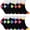 2-Tone Black, variant on 12-Pairs Women's Ankle Athletic Low Cut Socks Colorful Mixed Solid Lightweight Casual Cat Faces