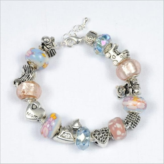 My Favorite Beads 143192PMM338 New Mom Bead Baby Girl - Boy Charm Bracelet