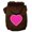 Brown, variant on Pet Dog Cat Hoodie Screen Printed, "Pink Swiss Dots Heart"