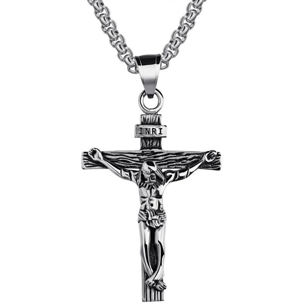 AIJ_ArcoIrisJewelry - Men's Stainless Steel Jesus Christ Crucifixion ...