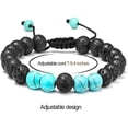 thumbnail image 2 of TINGN Lava Rock Bracelet 8mm Stone Tiger Eye Bracelet Lava Rock Bracelet Stress Relief Yoga Beads Adjustable Bracelet for Men Women, 2 of 5