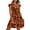 Brick Red Flower Print, variant on Women Summer Casual Dresses Shift Tunic V Neck Tiered Ruffle Dress A-Line Short Sleeve Dress