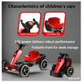 thumbnail image 4 of 12V Electric Pedal Go Kart Kids, Foldable Ride On Car Adjustable Seat, Music Lights, EVA Wheels, Battery Toy Ages 3-8, 4 of 6