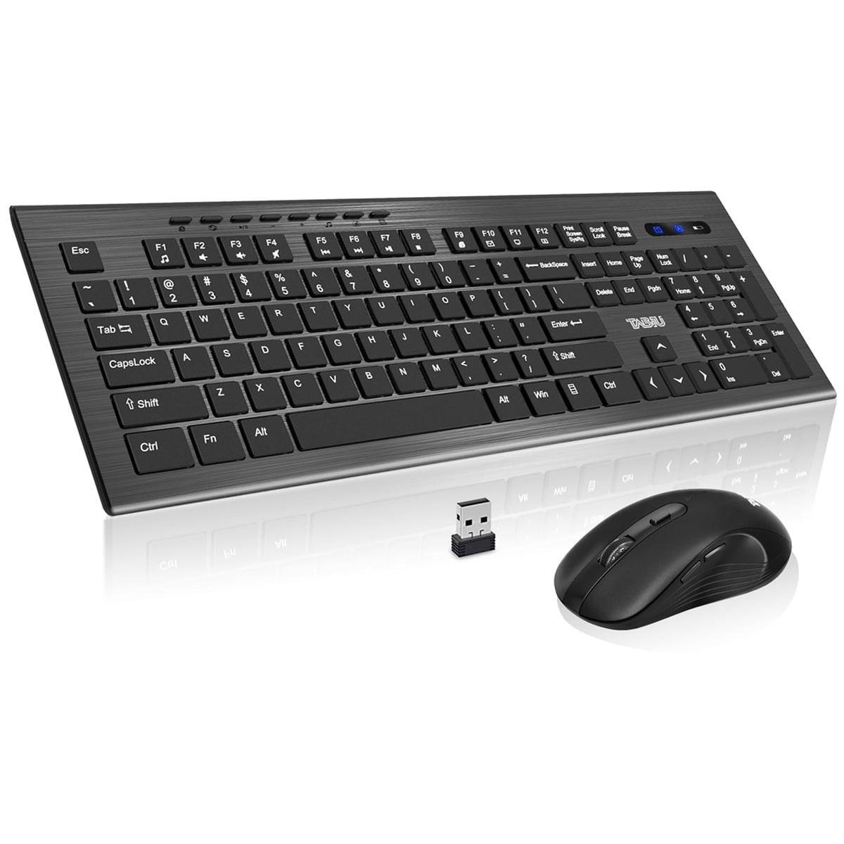 Prædiken tæerne genopretning VANELC Wireless Keyboard and Mouse Combo, 5 Level DPI Adjustable Wireless  Mouse and 2.4GHz Computer Keyboard, 112 Keys / Silent Keyboard, Independent  on/off Switch, Num/Caps/Power Indicator, Black - Walmart.com