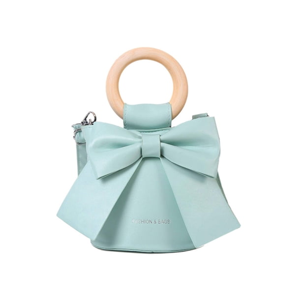 Bolsa Sweet Bow Tie Mini Crossbody Bag Mujer Cuero Asa de madera Cubo Bolsos Ndcxsfigh Para Estrenar