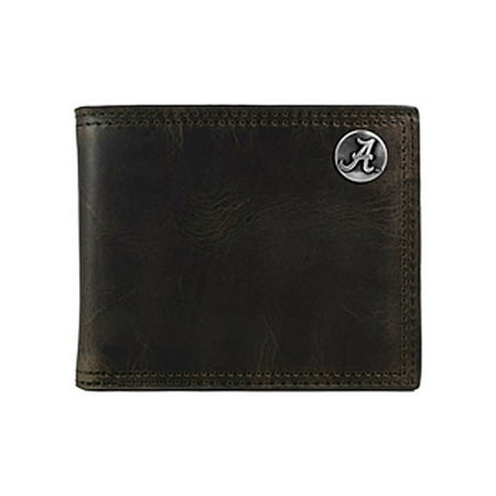 NCAA - Alabama Crimson Tide Crazy Horse Leather Bifold Wallet - Brown