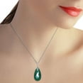 thumbnail image 3 of Galaxy Gold GG 14K White Gold Deep Green Chalcedony Briolette Necklace - Abundance & Joy - 16" to 24" - Fine Jewelry for Women, 3 of 3