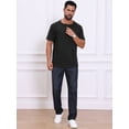 thumbnail image 2 of DARING DIVA Men's Henley Short Sleeve Button Down Jacquard Knitted T-Shirt M Black, 2 of 7