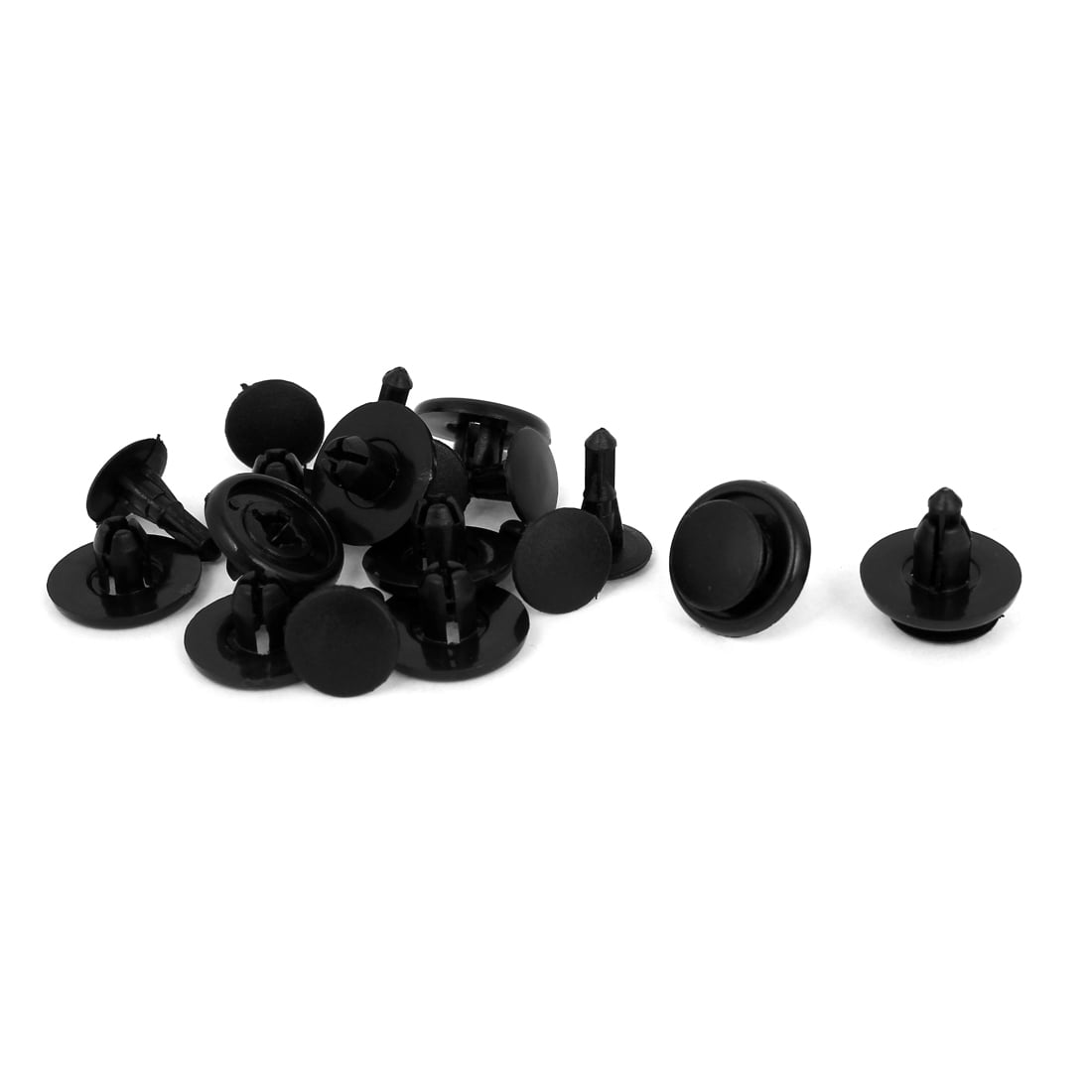 10 Pcs Black Plastic Rivet Mud Flaps Bumper Fender Clips 6mm x 12mm x