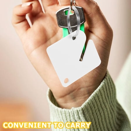 HONMEET 60 Sets White Acrylic Key Tags with Blank Labels and Easy to for Organizing Keys and Decor