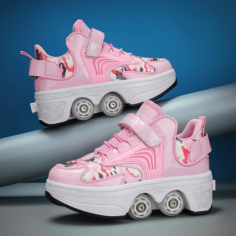 Roller Skates for Women Men Shoes with Wheels for Girls Kick Rollers Shoes Retractable for Boys Adult Parkour Quad Roller Shoes Inline Skates Children s Outdoor Skates Walmart
