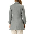 thumbnail image 3 of Unique Bargains Women's Single Breasted Long Outwear Winter Coat S Grey, 3 of 6