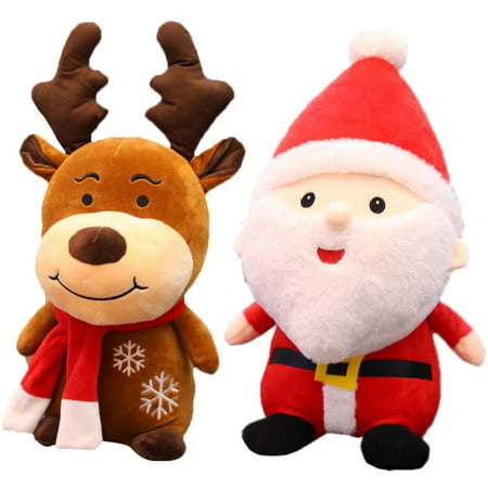 2 Pieces Plush Reindeer Santa Claus Figure Christmas Plush Toy Cushion  Moose Stuffed Toy Stag Xmas Animal Decorative Figure Christmas Figures  Gifts for Baby Children | Walmart Canada