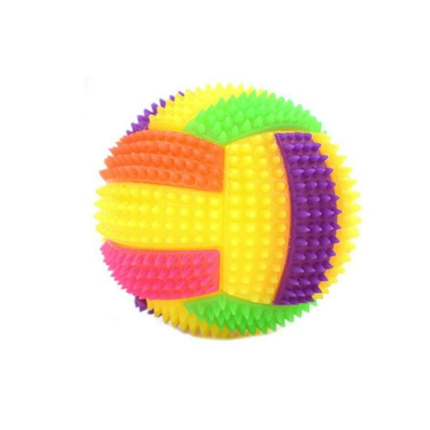 Light Up Dog Balls Flashing Elastic Squeaky Spike Ball Interactive Pet