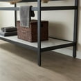 thumbnail image 5 of Funes 60" Double Sink Bathroom Vanity in Matte Black Frame White Top No Mirror, 5 of 8