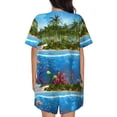 thumbnail image 3 of Lsque Island And Coral Reef Women's Short-Sleeved Pajama Set - 2 Piece Soft and Lightweight Sleepwear Set-Medium, 3 of 9