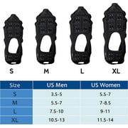 Ice Snow Cleats for Shoes and Boots,Walk Traction Cleats Crampons for Men Women Walking on Ice and Snow Anti Slip 24 Teeths Shoes Ice Traction Cleats