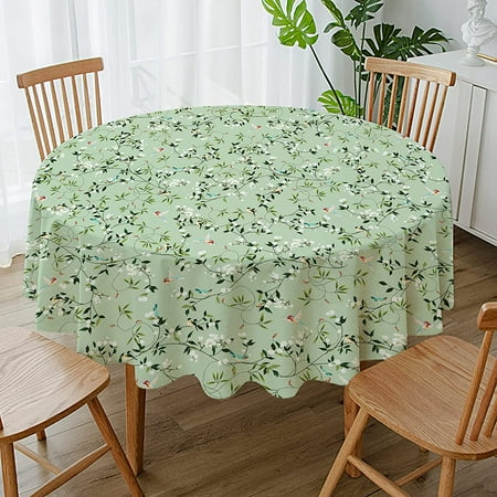 

Floral Bird Tablecloth Green French Tablecloth for Rectangle Tables 60 x 60 Perfect for Kitchen Dinner Restaurant Holiday Picnic Table Cover