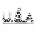 thumbnail image 1 of Sterling Silver 16" 1.2mm Box Chain Abbreviated United States Of America USA Pendant Necklace, 1 of 2