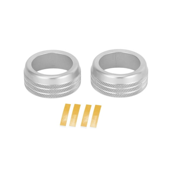 Unique Bargains Media Volume Tune Knob Cover Trim for Jeep Grand Cherokee 22-24  Aluminum Alloy Silver Tone 2 Pcs