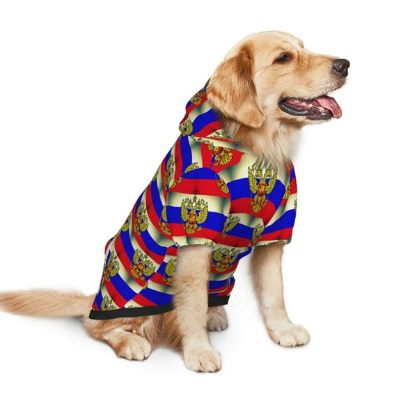 Dog Hoodie Pet Clothes Retro Russian Flag Sweater Sweatshirts Pullover Coat for Large Medium Dogs Small