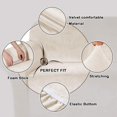 thumbnail image 4 of Velvet Sofa Slipcover Stretch Couch Covers for 3 Cushion Couch Thick Soft Sofa Cover with Non Slip Straps Furniture Protector, Couch Covers for Dogs, Form Fit Couch Slipcover(Large, Ivory), 4 of 7