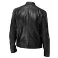 thumbnail image 3 of YDDIAN Mens Leather Jacket - Cafe Racer Style Real Lambskin Leather Jacket Men Black L, 3 of 3