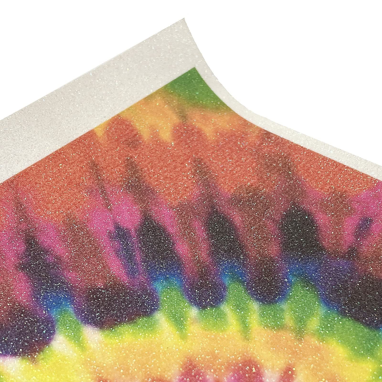 HT-Printable Glitter Iron On Heat Transfer Vinyl 13.3" x 25 Yards Rainbow - for T-Shirt, DIY Fabric Crafts, Cutter Machine, Heat Press Machine