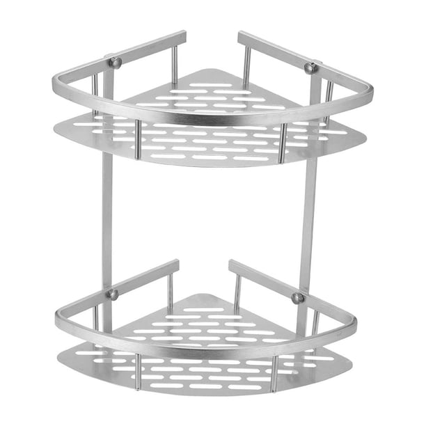 Matsuzay Estante de ducha de esquina para baño, estante de baño de aluminio espacial de 2/3 capas, juego de accesorios, estante extraíble Juegos de accesorios de baño No.01 Matsuzay HA025603-01