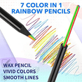 thumbnail image 3 of Wooden Rainbow Colored Pencils, 7 Color in 1 for Drawing Coloring Sketching, Multicolored Core, (12), 3 of 4