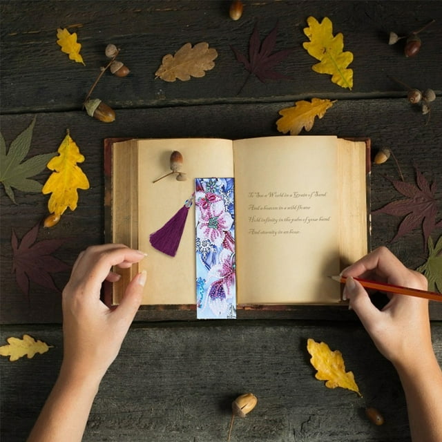 Crystal Painting Bookmark Portable DIY Replacement Decorative Rectangular Home School Office Home Office Adult Children Bookmarker Decor