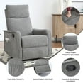 thumbnail image 4 of Bellemave Manual Recliner Chair with Massage and Heating Home Theater Recliner Rocking Chair Nursery Swivel and Rocker Chair with High Back in Fabric for Living Room, Bedroom (Gray), 4 of 8