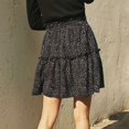 thumbnail image 4 of Skirts for Women Skirt Platform Competitor Analysis Women's Summer Cute High Waist Ruffle Skirt Print Swing Beach Skirt Black M, 4 of 5