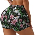 thumbnail image 1 of Fotbe Lilies Flowers Shorts Sin Costuras – Shorts Deportivos de Cintura Alta para Mujer, Elásticos para Gimnasio, Yoga, Running o Ciclismo-X-Large, 1 of 8
