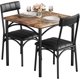 thumbnail image 1 of 3-piece small dining mesa set para 2 kitchen mesa con cushioned forrado sillas ideal para para small kitchens apartments y dining rooms (brown), 1 of 7