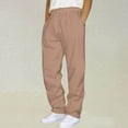 thumbnail image 2 of HBFAGFB Pants for Men Comfortable Simple Sweatpants Loose Straight Trouser with Pockets Khaki Size M, 2 of 4